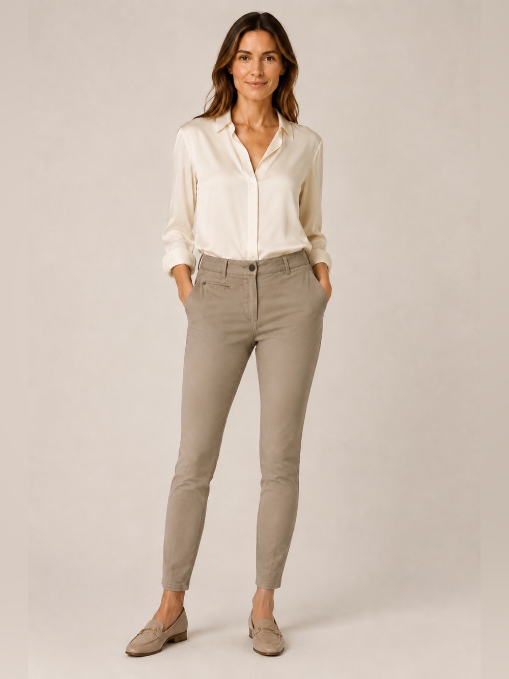 Brunello Cucinelli Women’s Taupe Slim Tapered Pants Approx. XS / US 0–2